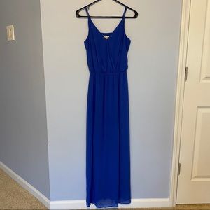 Rory Beca Adjustable Royal Blue Spaghetti Strap Maxi Dress - Size: Small